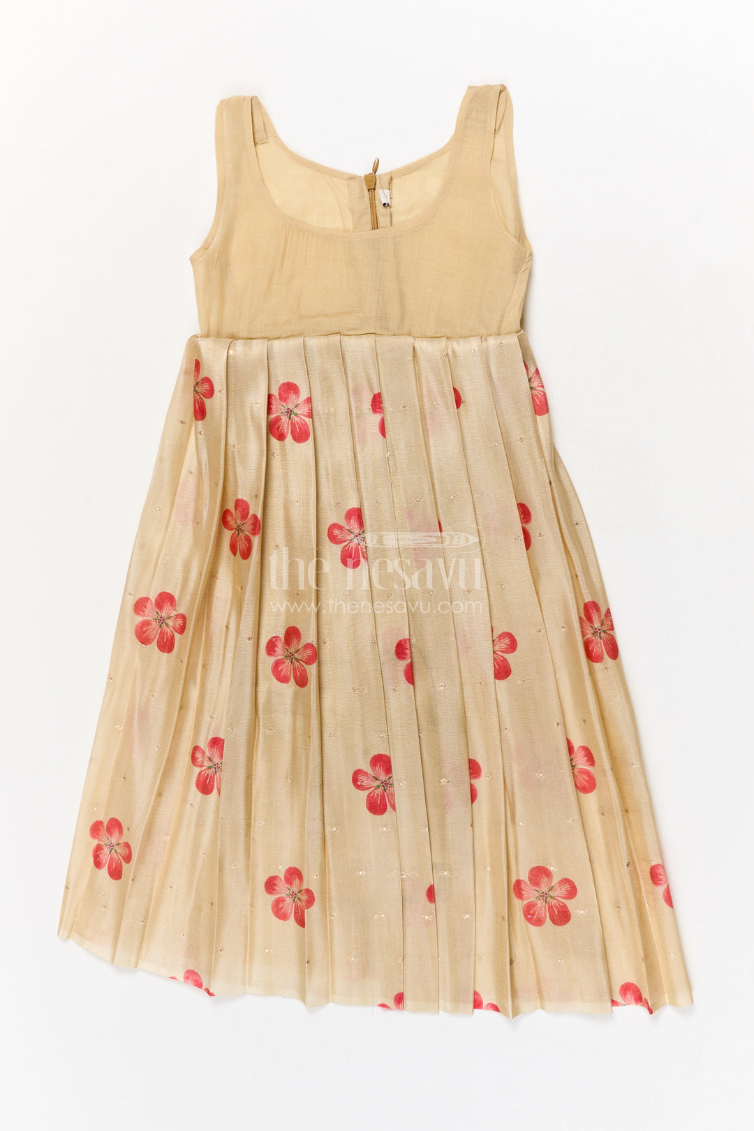 The Nesavu Pattu Pavadai Toddler Girl Traditional Pavadai Set for Special Ethnic Occasions Nesavu Nesavu toddler girl traditional pavadai set with digital print skirt and puff sleeve blouse