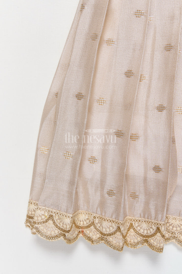 The Nesavu Tie-up Frock Toddler Girl Traditional Tie-up Frock for Festive Occasions Nesavu Nesavu toddler girl traditional frock with tie-up straps and Banaras silk for festive functions