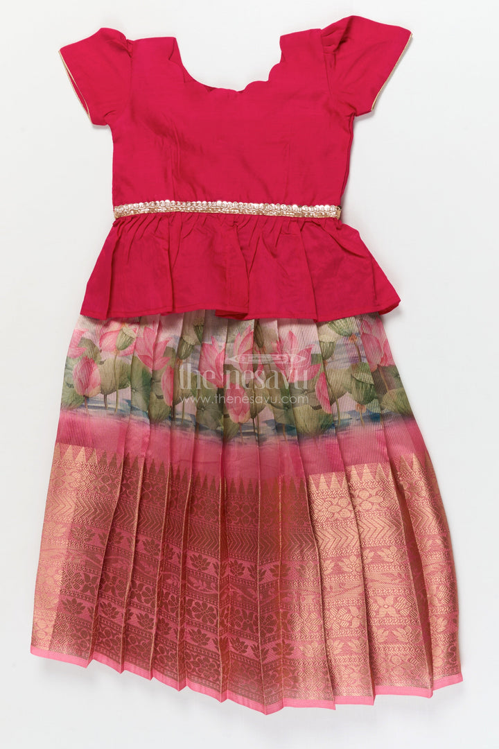 The Nesavu Pattu Pavadai Toddler Pattu Pavadai Set for Weddings and Festive Functions Nesavu Nesavu toddler pattu pavadai set for weddings and traditional family celebrations