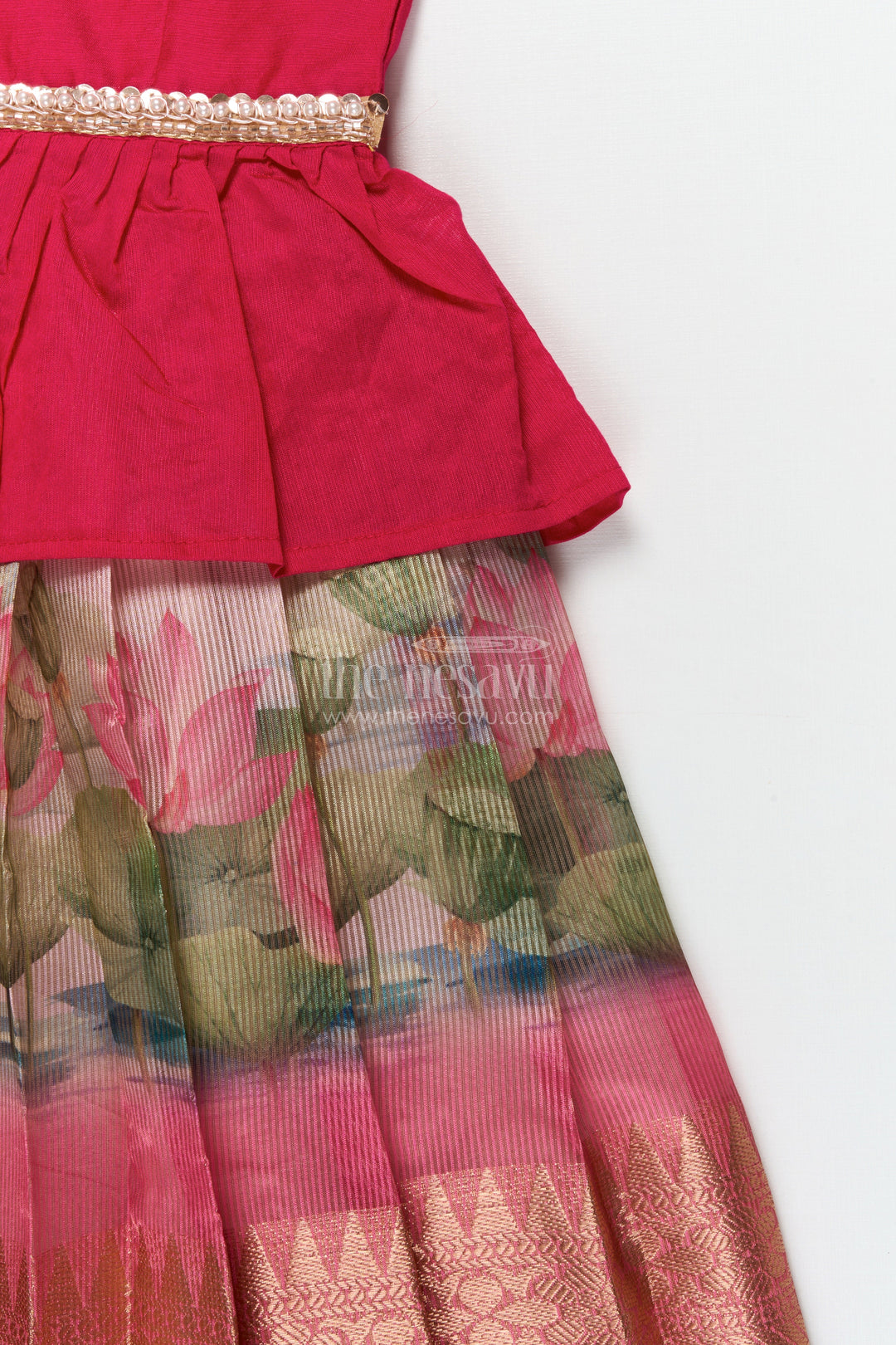 The Nesavu Pattu Pavadai Toddler Pattu Pavadai Set for Weddings and Festive Functions Nesavu Nesavu toddler pattu pavadai set for weddings and traditional family celebrations