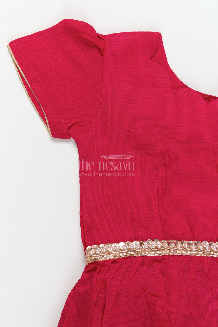 The Nesavu Pattu Pavadai Toddler Pattu Pavadai Set for Weddings and Festive Functions Nesavu Nesavu toddler pattu pavadai set for weddings and traditional family celebrations