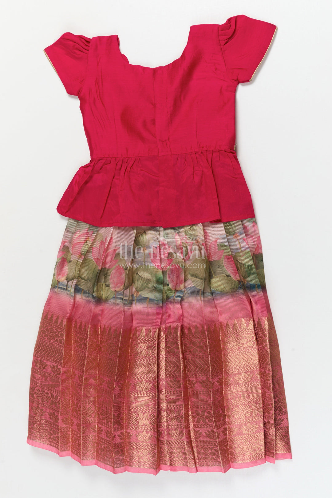 The Nesavu Pattu Pavadai Toddler Pattu Pavadai Set for Weddings and Festive Functions Nesavu Nesavu toddler pattu pavadai set for weddings and traditional family celebrations