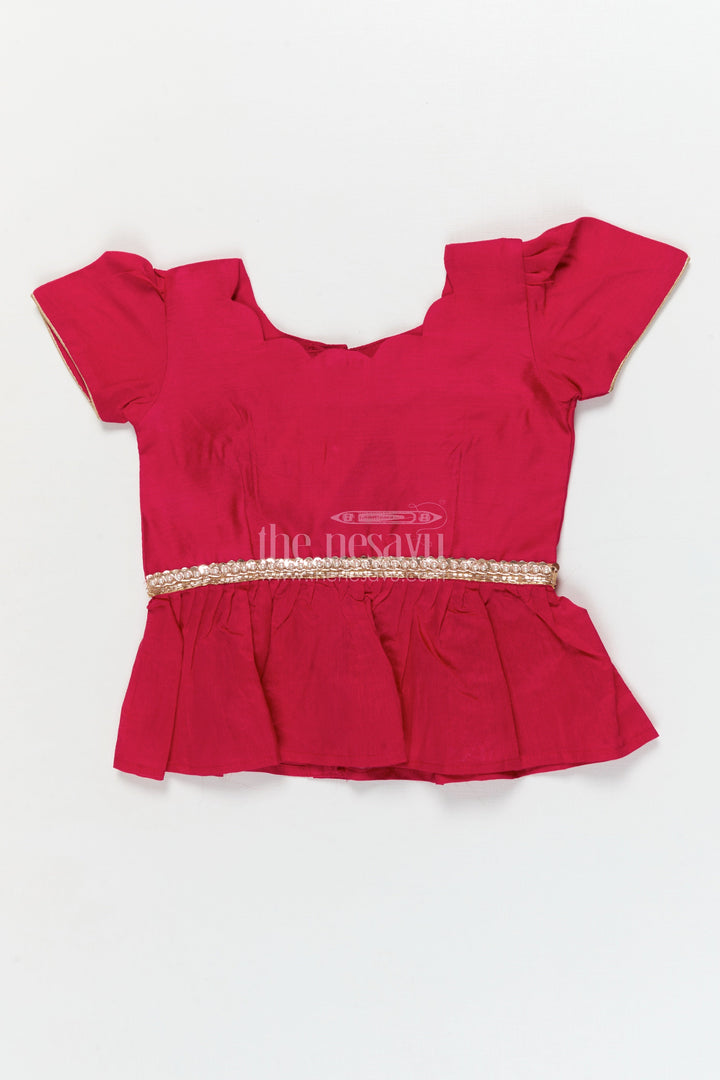 The Nesavu Pattu Pavadai Toddler Pattu Pavadai Set for Weddings and Festive Functions Nesavu Nesavu toddler pattu pavadai set for weddings and traditional family celebrations