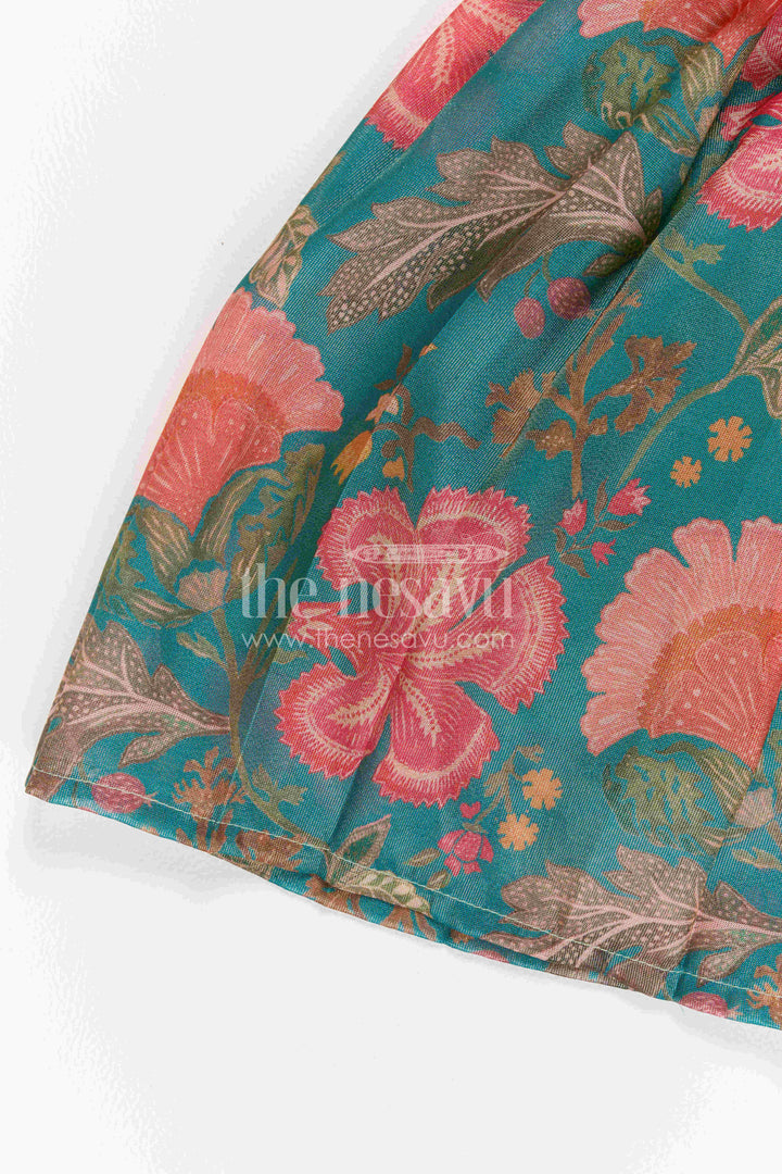 The Nesavu Silk Frock Toddler Silk Frock for Garden Birthday and Family Outing Nesavu Nesavu Toddler Silk Frock For Garden Birthday And Family Outing With Digital Print