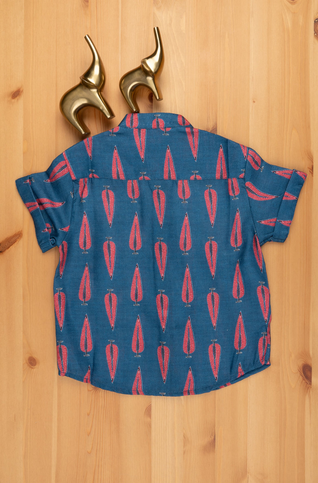 The Nesavu Boys Linen Shirt Traditional Ajrakh Hand Block Print Boys' Shirt: Add a Touch of India to Your Wardrobe Nesavu Hand Block Printed Shirt for Boys | Boys Premium Shirt | The Nesavu