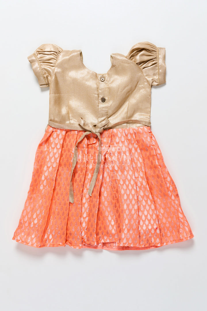 The Nesavu Pattu Pavadai Traditional Baby Girl Pattu Pavadai with Semi Banarasi Design for Festive Occasions Nesavu Nesavu traditional baby pattu pavadai banarasi skirt tissue yoke  ideal festive wear