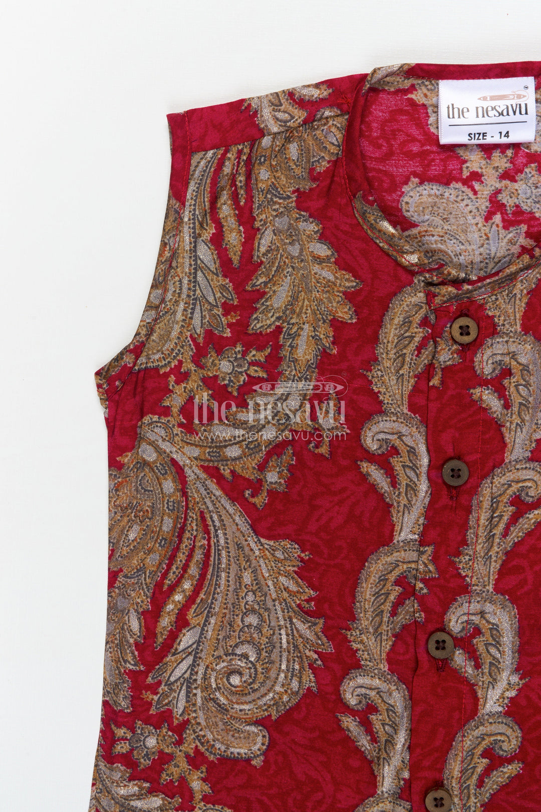 The Nesavu Baby Jablas Traditional Baby Jabla Top for Special Days and Comfy Dressing Nesavu 10 (NB) / Pink / Viscose Silk IF042B-10 Nesavu traditional modal silk baby jabla with metallic print – ideal for poojas and festive days