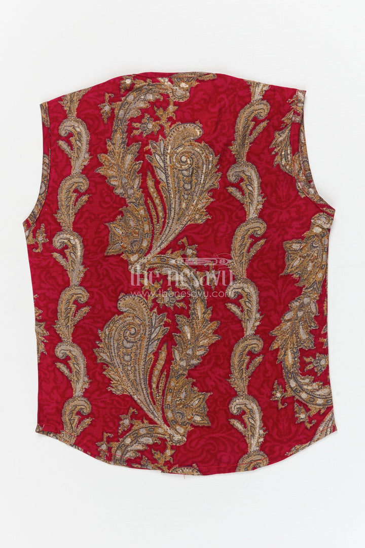 The Nesavu Baby Jablas Traditional Baby Jabla Top for Special Days and Comfy Dressing Nesavu 10 (NB) / Pink / Viscose Silk IF042B-10 Nesavu traditional modal silk baby jabla with metallic print – ideal for poojas and festive days