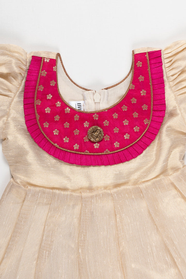 The Nesavu Silk Frock Traditional Elegance Designer Silk Frock for Children - Boutique Pattu Collection Nesavu Ethnic Silk Full Frocks for Kids | Designer Pattu Wear for Special Occasions | The Nesavu