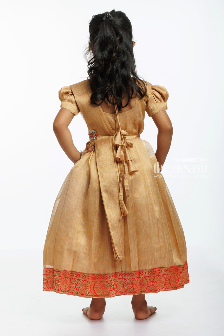 The Nesavu Girls Silk Gown Traditional Elegance Redefined: Designer Anarkali Suit in Earthy Tones Nesavu Shop Designer Anarkali Suits | Traditional  Latest Anarkali Dress Trends Online | The Nesavu