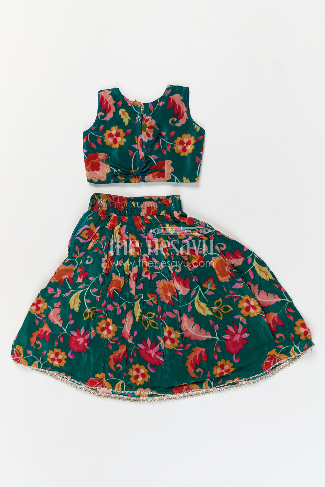 The Nesavu Girls Lehenga Choli Traditional Lehenga for Girls’ Wedding Celebrations Nesavu Nesavu girls lehenga choli for weddings with viscose blend silk and designer embroidery festive ethnic wear