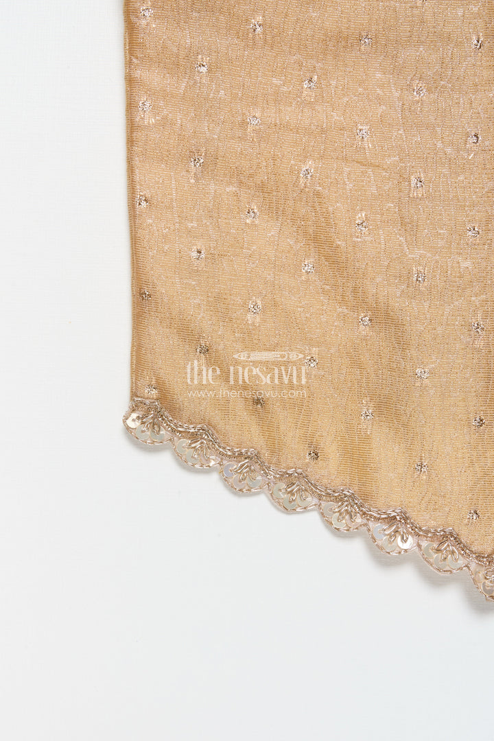 The Nesavu Pattu Pavadai Traditional Pattu Pavadai for Toddler Girls for Festive and Temple Wear Nesavu Nesavu traditional pattu pavadai toddler girls semi banaras skirt tissue silk yoke