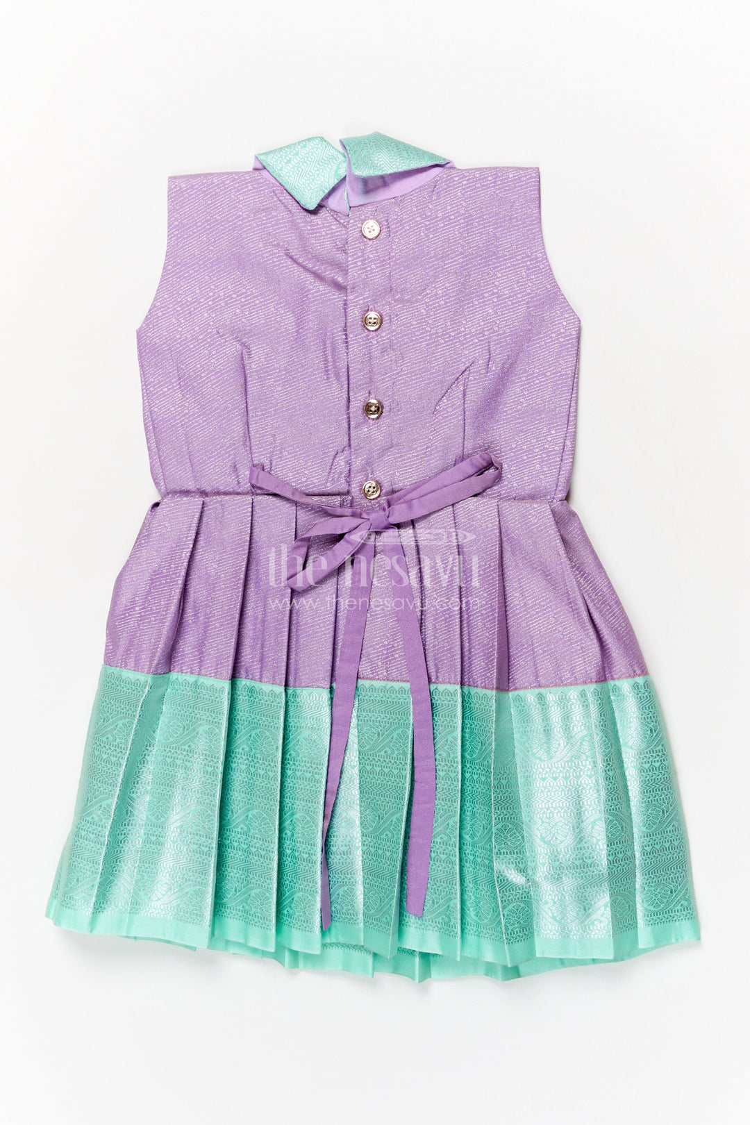 The Nesavu Girls Kanchi Silk Frock Traditional Silk Frock for Girls for Family Weddings and Cultural Celebrations Nesavu Nesavu traditional silk frock for girls with zari pleats for festive functions and weddings