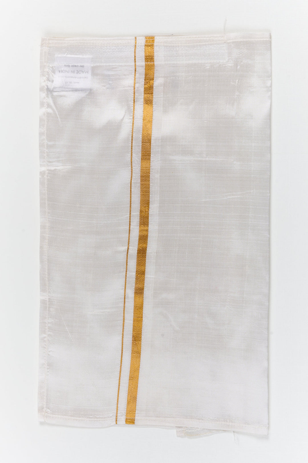 The Nesavu Boys Vesti Traditional Silk Vesti for Boys Ethnic Wear and Temple Visits Nesavu 14 (6M) / White / Silk D046A-14 Nesavu boys traditional silk vesti with zari border for weddings and temple ceremonies