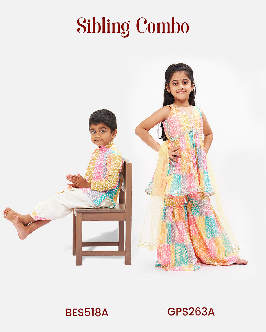 The Nesavu Girls Sharara / Plazo Set Traditional & Trendy Girls Festive Kurti with Sharara Set Nesavu Buy Girls Ethnic Kurti Sharara Set | Colorful Festive Wear for Kids | The Nesavu