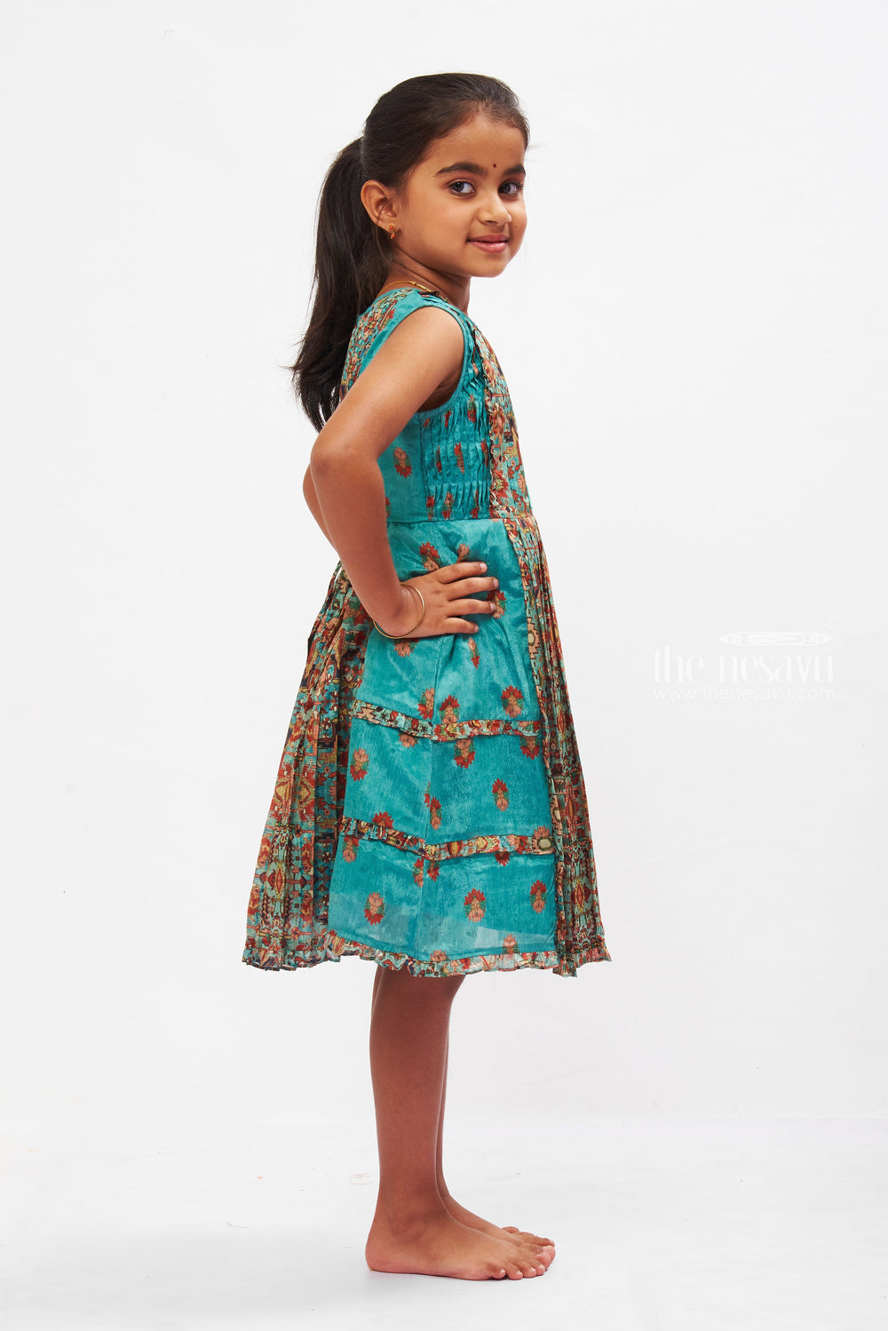 The Nesavu Girls Cotton Frock Traditional Tribal Print Girl's Cotton Dress Nesavu Traditional Tribal Cotton Frock for Girls | Comfort & Style | The Nesavu