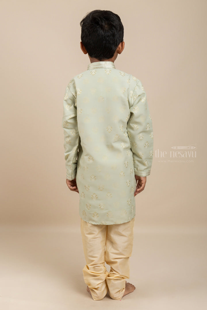 The Nesavu Boys Kurtha Set Trendy Sea Green Silk Cotton Kurta With Complimenting Pants For Boys Nesavu Best Ethnic Wear Collection For Boys| Exclusive Designs| The Nesavu