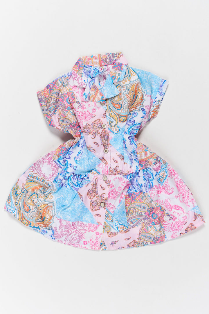 The Nesavu Girls Fancy Frock Trendy Western-Style Girls Fancy Dress in Multicolor Printed Georgette Nesavu 20 (3Y) / Multicolor GFC1535A-20 Nesavu Trendy Western Multicolor Georgette Fancy Dress Paisley Prints