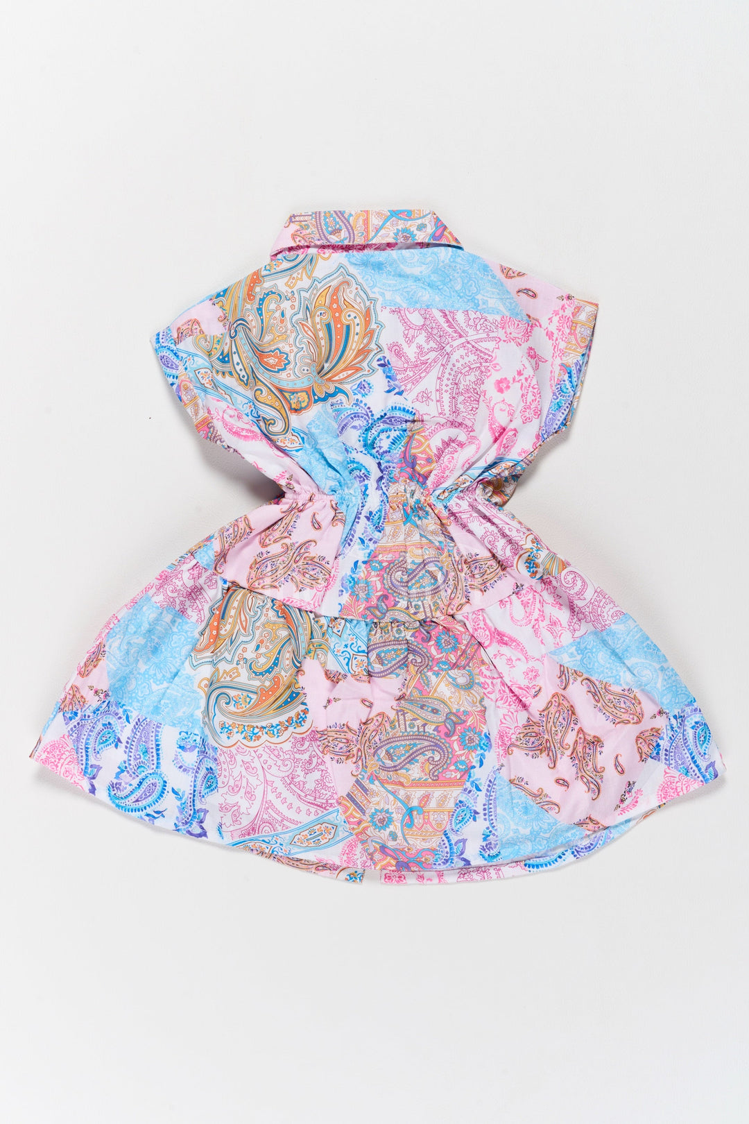 The Nesavu Girls Fancy Frock Trendy Western-Style Girls Fancy Dress in Multicolor Printed Georgette Nesavu Nesavu Trendy Western Multicolor Georgette Fancy Dress Paisley Prints