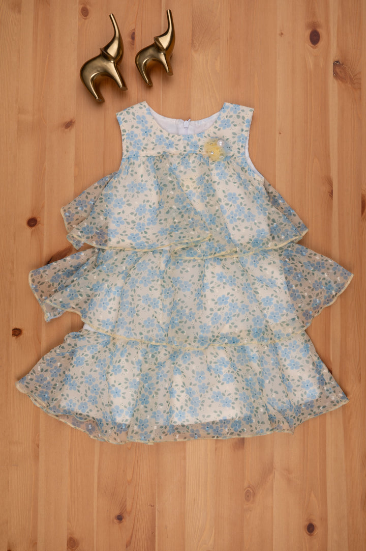 The Nesavu Baby Frock / Jhabla Triple Layered Yellow Floral Dress for Infant Girls Nesavu Trendy baby frock designs | Soft fabric baby wear | The Nesavu