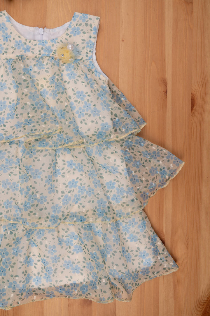 The Nesavu Baby Frock / Jhabla Triple Layered Yellow Floral Dress for Infant Girls Nesavu Trendy baby frock designs | Soft fabric baby wear | The Nesavu