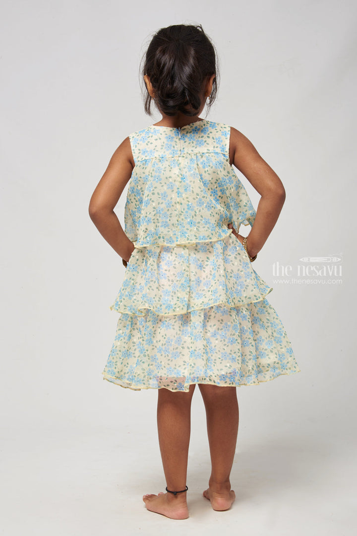 The Nesavu Baby Frock / Jhabla Triple Layered Yellow Floral Dress for Infant Girls Nesavu Trendy baby frock designs | Soft fabric baby wear | The Nesavu