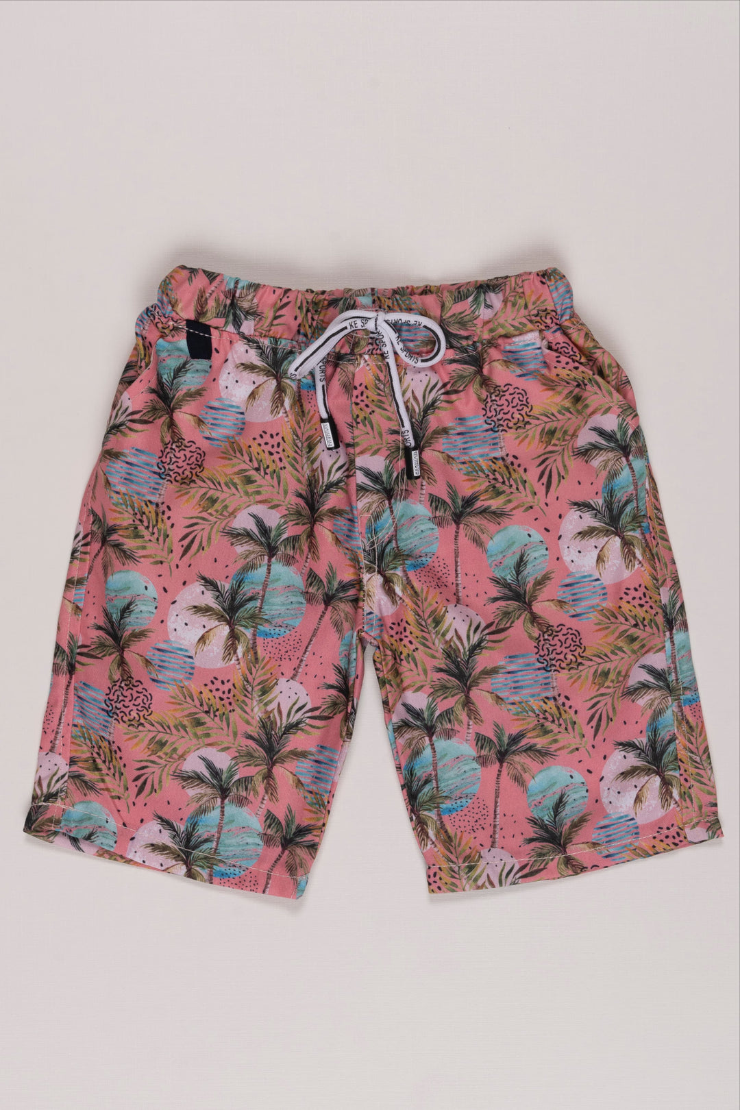 The Nesavu Boys Casual Set Tropical Palm Print Boys Casual Shorts and Shirt Set - Comfortable Two Piece Set Nesavu Boys Coral Tropical Shirt & Shorts Set | Casual Summer Wear | The Nesavu