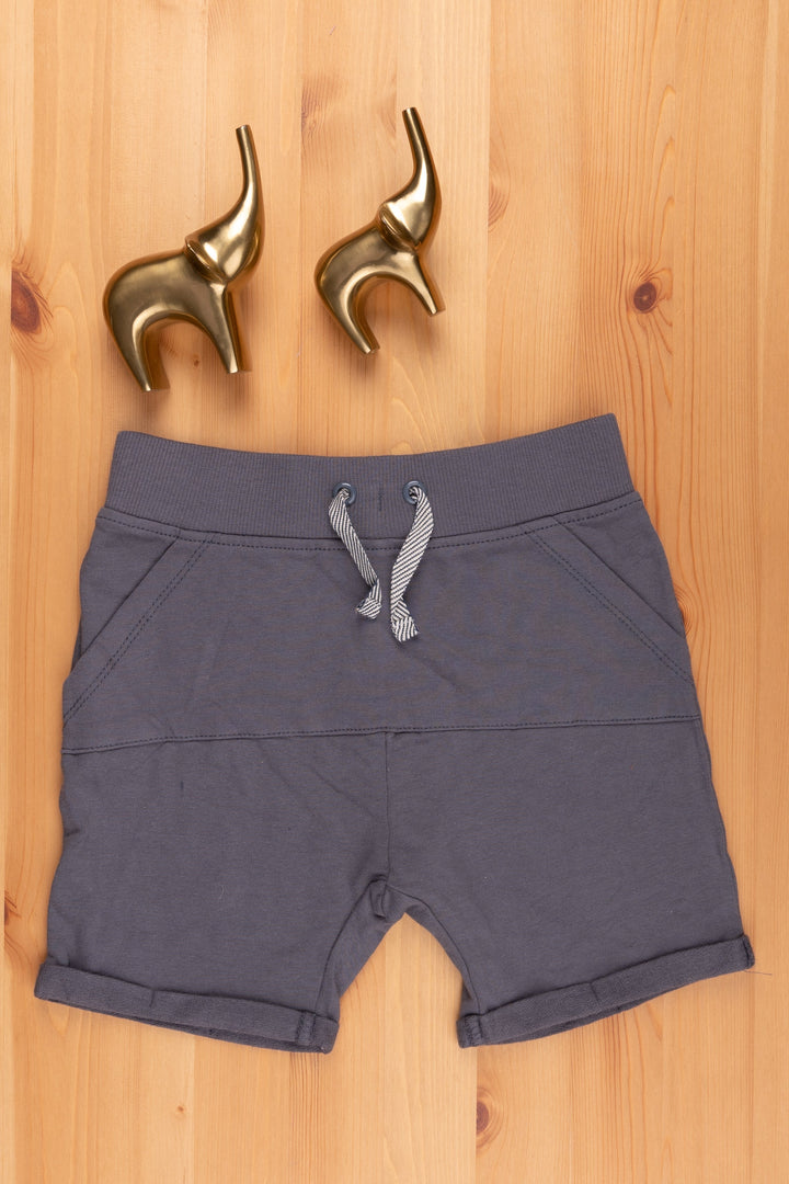 The Nesavu Boys Shorts Unisex Everyday Shorts for Kids Comfortable and Versatile Casual Wear psr silks Nesavu 14 (6M) / Gray LBW006