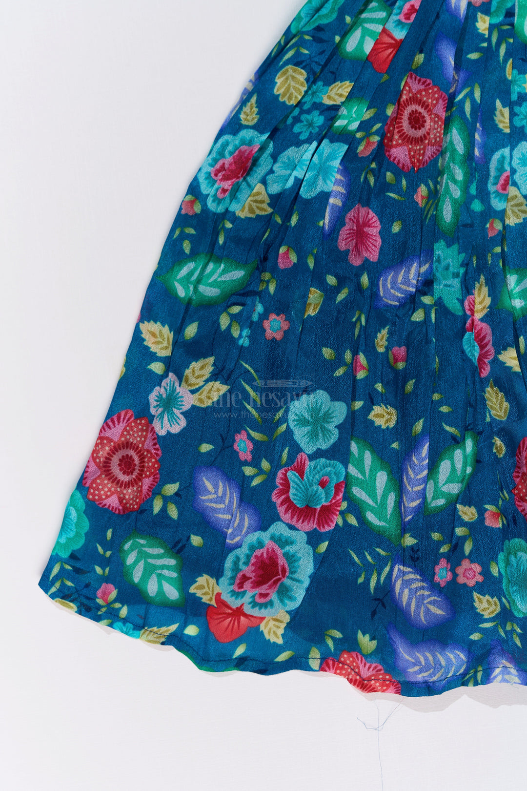 The Nesavu Girls Lehenga Choli Vibrant Blue and Pink Lehenga for Girls with Chinon Digital Printed Silk and Mirror Work Nesavu Nesavu Vibrant Blue Pink Lehenga Girls Chinon Digital Printed Silk Mirror Work