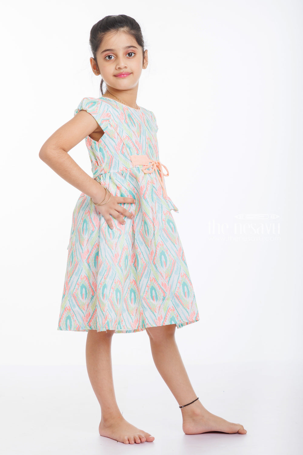 The Nesavu Girls Cotton Frock Vibrant Cotton Frock for Girls - Perfect Summer Wear Nesavu Shop Girls Cotton Summer Frocks | Vibrant Daily Wear Collection | The Nesavu