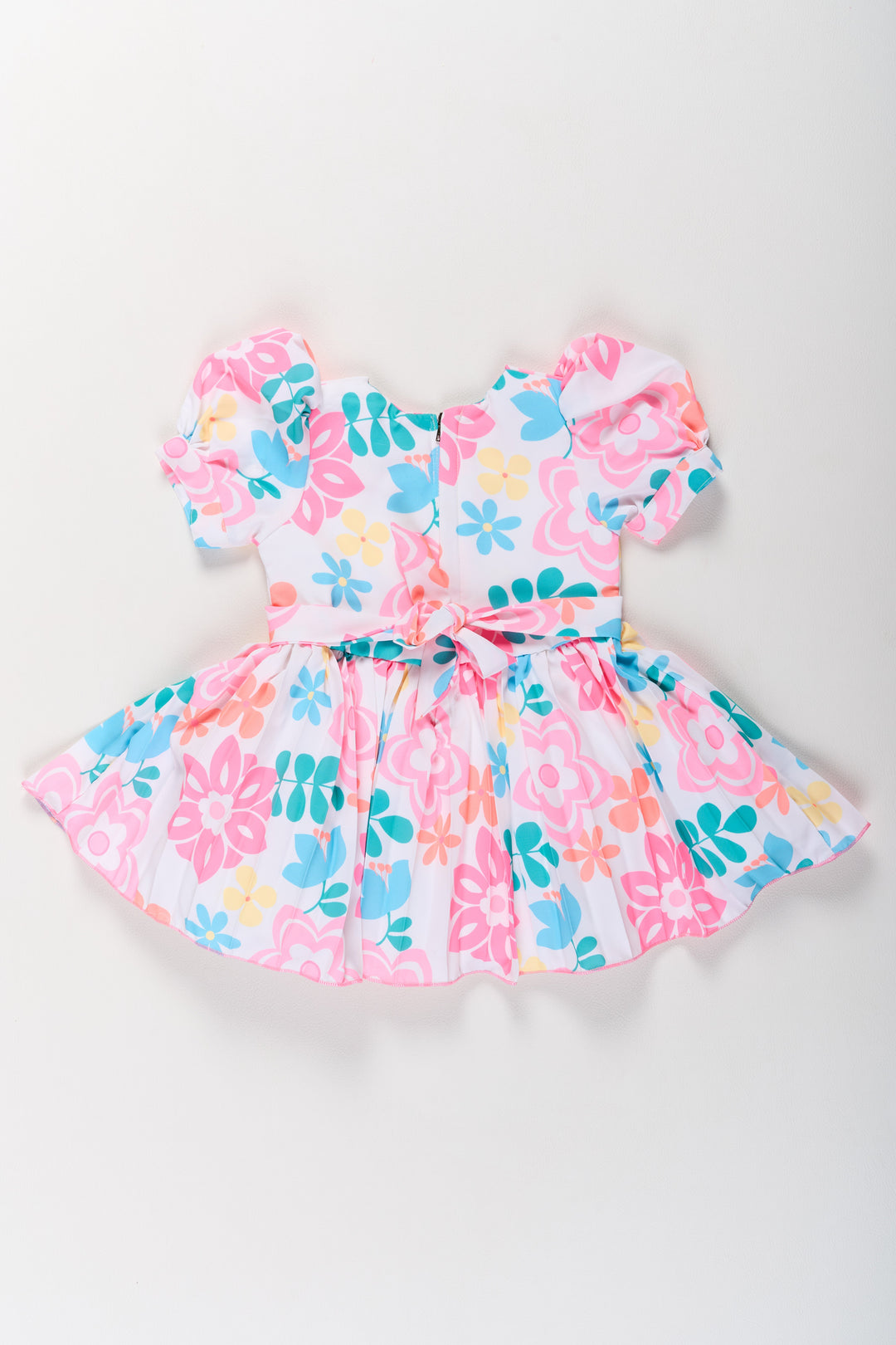 The Nesavu Girls Fancy Frock Vibrant Multicolor Georgette Flower Girls Fancy Frock with Floral Prints and Puff Sleeves Nesavu Vibrant Multicolor Georgette Flower Girls Fancy Frock Floral Prints Puff Sleeves | The Nesavu