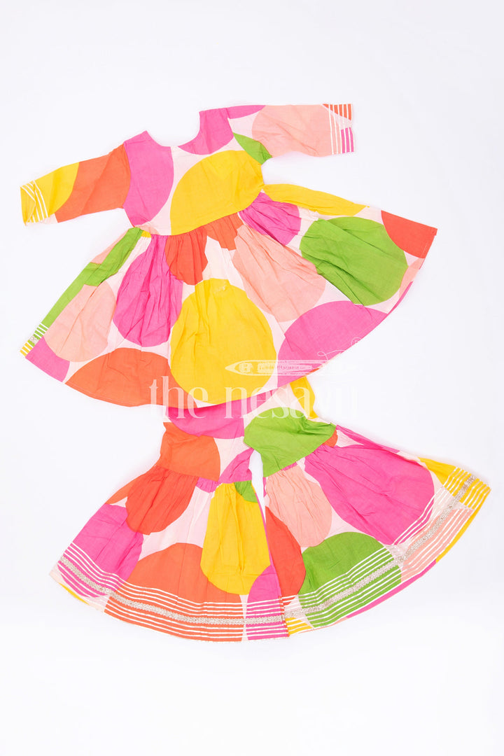 The Nesavu Girls Sharara / Plazo Set Vibrant Multicolor Sharara Set for Kids Nesavu Vibrant Multicolor Sharara Set for Kids - Co-ord Dress Set