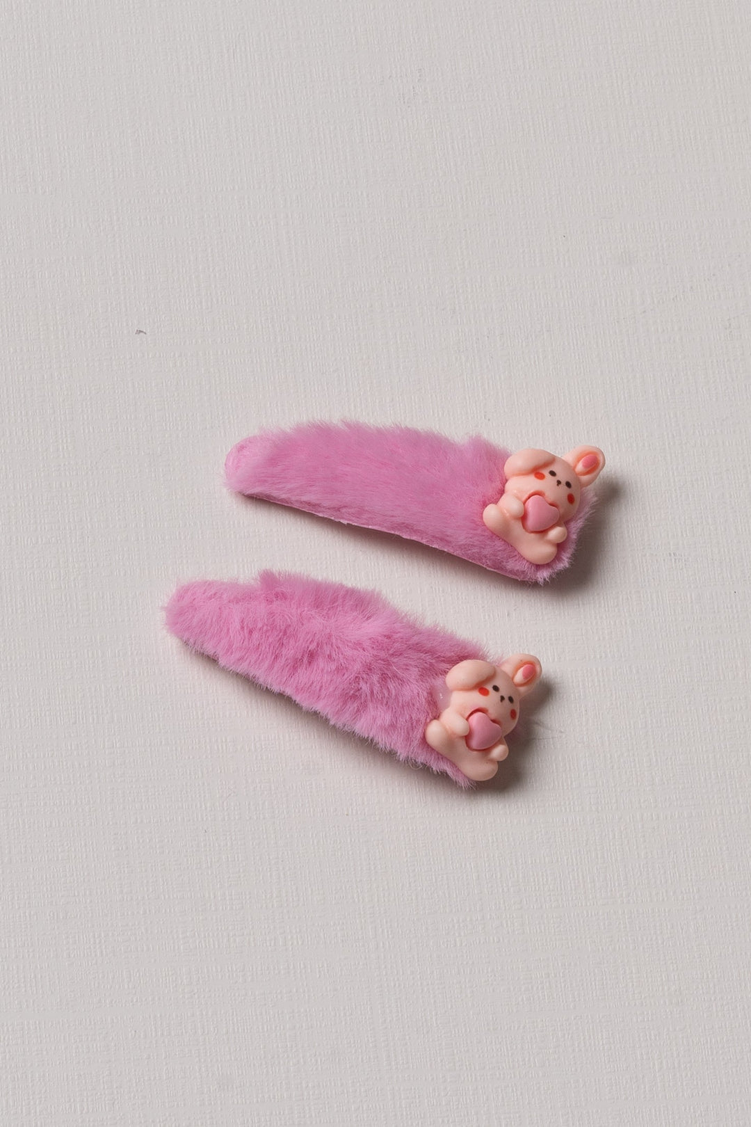 The Nesavu Tick Tac Clip Vibrant Pink Character Fuzzy Tick Tac Clips Nesavu Pink / Style 1 JHTT15B Kids' Pink Fuzzy Character Hair Clips | Cute Tick Tac Clips Collection | The Nesavu