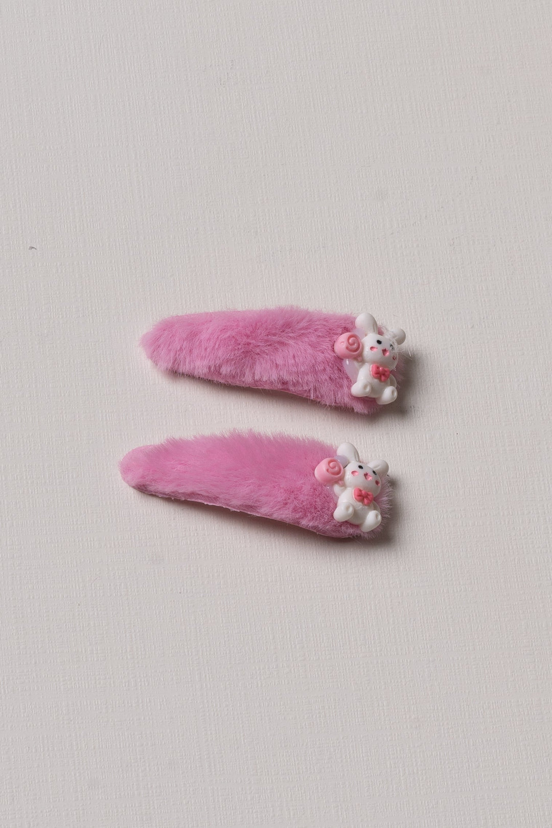 The Nesavu Tick Tac Clip Vibrant Pink Character Fuzzy Tick Tac Clips Nesavu Pink / Style 4 JHTT15D Kids' Pink Fuzzy Character Hair Clips | Cute Tick Tac Clips Collection | The Nesavu