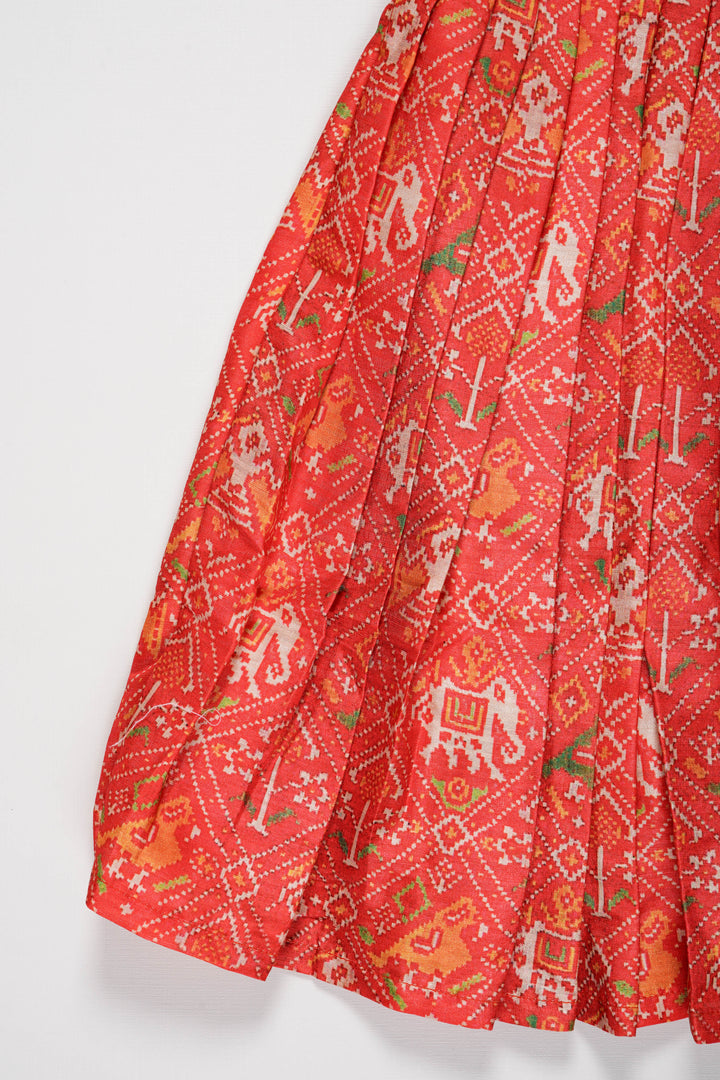 The Nesavu Girls Silk Gown Vibrant Rustic Orange Girls Anarkali with Traditional Embroidery Nesavu Shop Rustic Orange Anarkali for Girls | Traditional Festive Wear Online | The Nesavu
