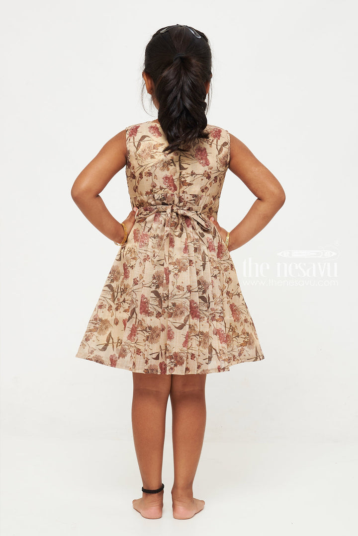 The Nesavu Girls Cotton Frock Vintage Floral Print Cotton Frock for Girls Nesavu Shop Baby Girl Floral Cotton Dress | Elegant Party Wear for Toddlers | The Nesavu