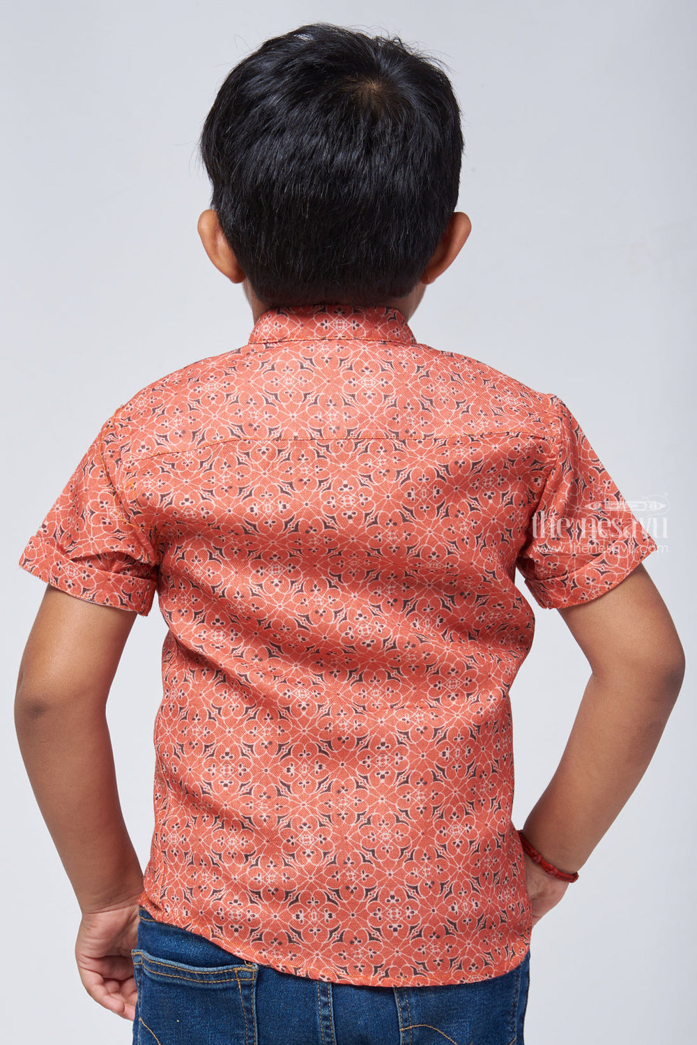 The Nesavu Boys Linen Shirt Vintage Florals: Linen Boys' Shirt with Delicate Floral Prints for a Timeless Charm Nesavu Linen Boys Shirt with Delicate Floral Prints | Boys Festive Dress | The Nesavu