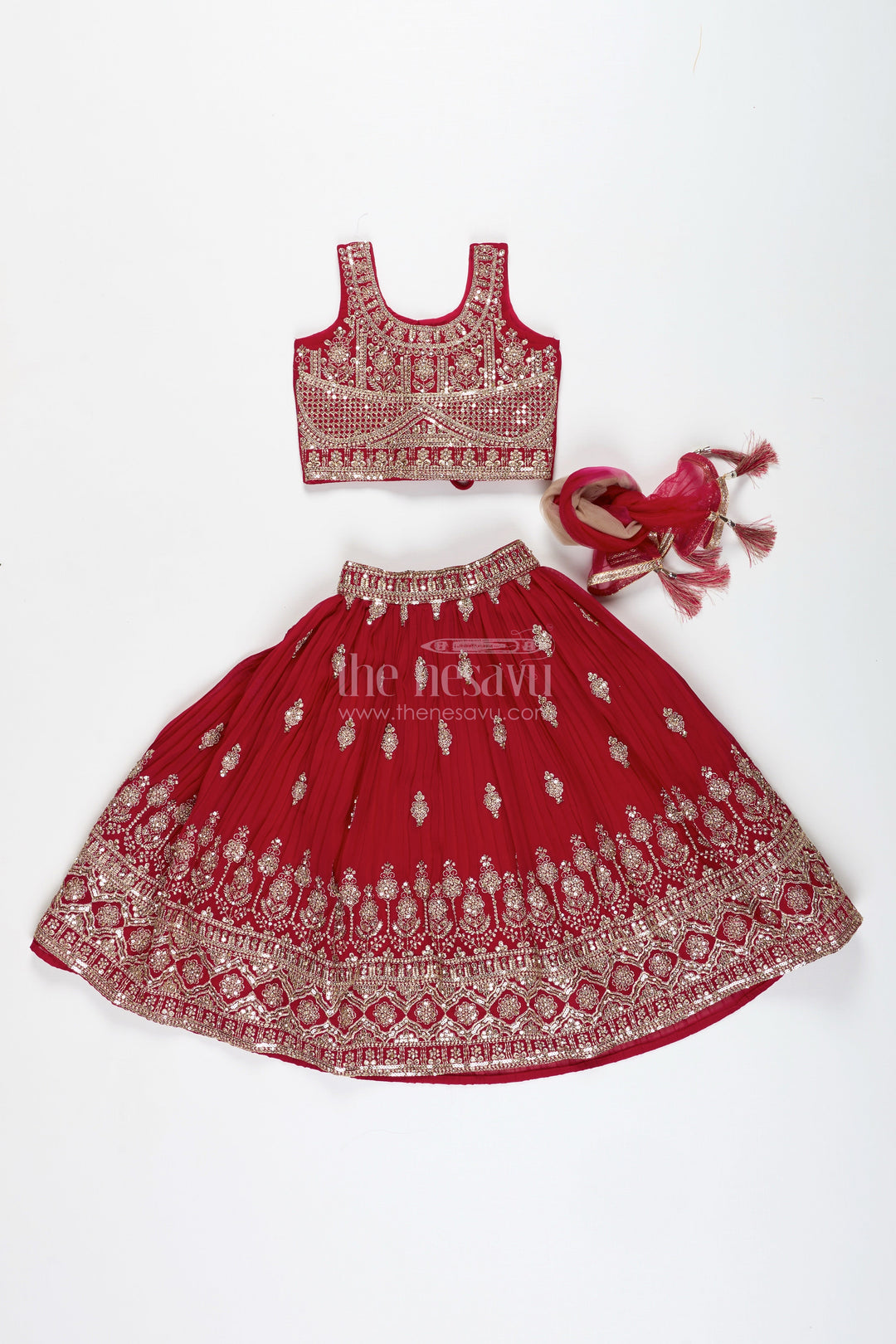 Nesavu Wine Red Traditional Girls Lehenga Heavy Gold Embroidery Grand Wedding Celebrations The Nesavu Nesavu Wine Red Traditional Girls Lehenga Heavy Gold Embroidery Grand Wedding Celebrations The Nesavu