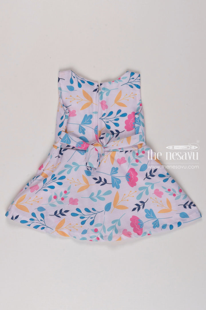 The Nesavu Baby Fancy Frock Whimsical Garden Party ALine Frock for Girls Nesavu Girls Sleeveless Floral Print Dress | Perfect for Summer Days | The Nesavu