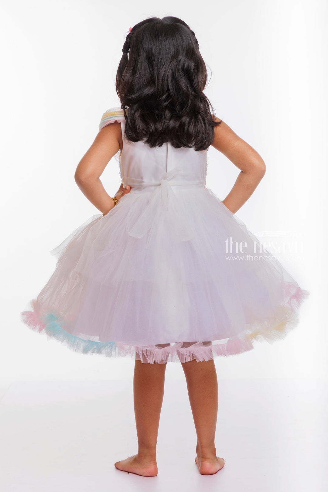 The Nesavu Girls Tutu Frock Whimsical Rainbow Sequin Tutu Frock for Girls Birthday Celebrations Nesavu Find the Perfect First Birthday Tutu Dress | Celebrate in Style | The Nesavu