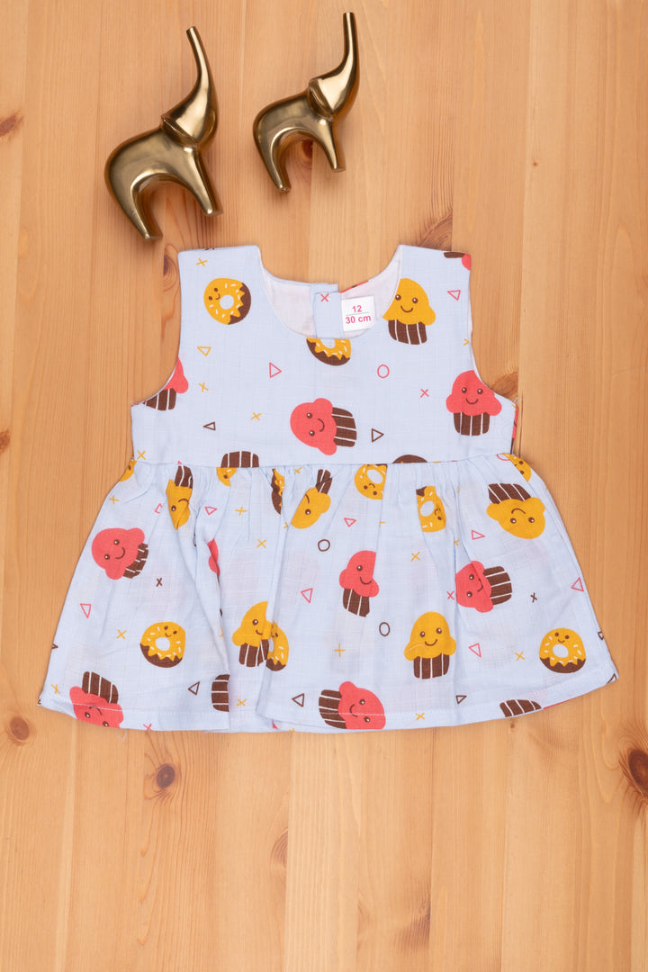 The Nesavu Baby Frock / Jhabla White Cartoon Snack-Print Dress for Little Fashionistas Nesavu 12 (3M) / White BFJ442A-12 Buy Cartoon Printed Frocks Online | Baby Frock Online | The Nesavu