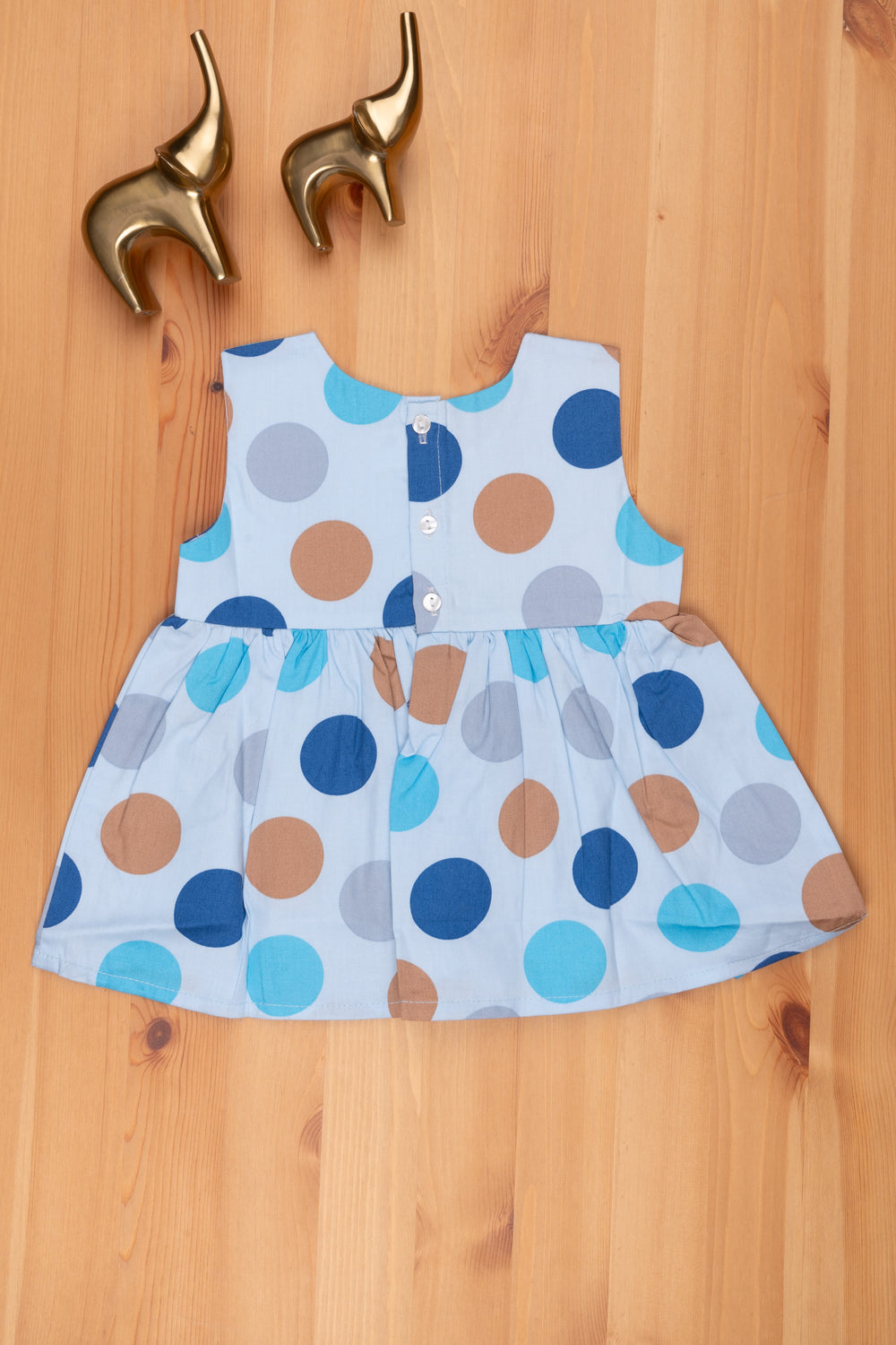 The Nesavu Baby Frock / Jhabla White Polka Dot Baby Dress - Classic Elegance for Infants Nesavu Fancy Dresses For baby Girls | Buy Baby Frocks online | The Nesavu