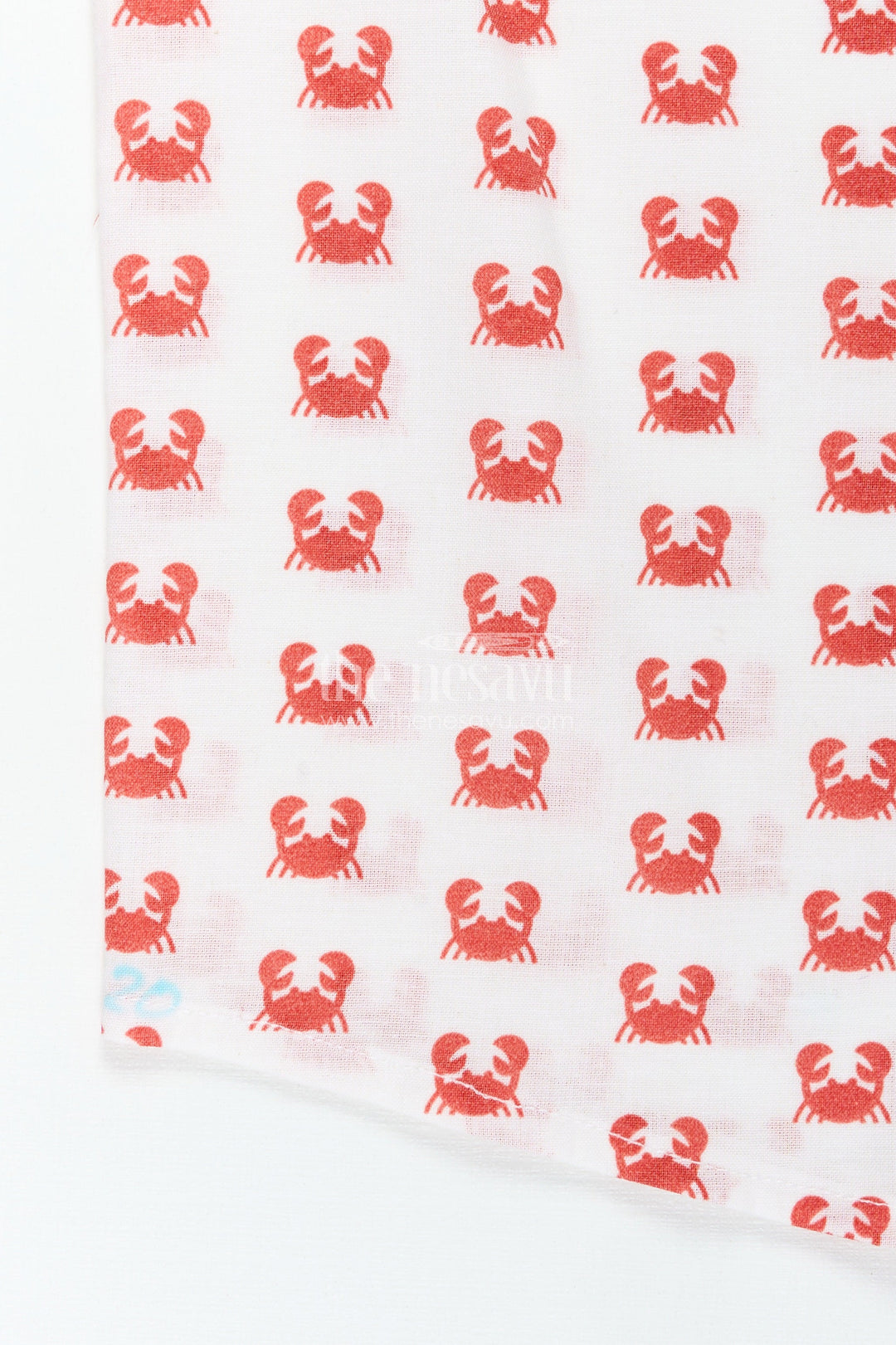 The Nesavu Boys Cotton Shirt White Printed Shirt for Boys in Cotton with Red Crab Motifs and Bold Sea-Inspired Digital Print Nesavu Nesavu White Printed Shirt Boys Cotton Red Crab Digital Print Sea-Themed Design