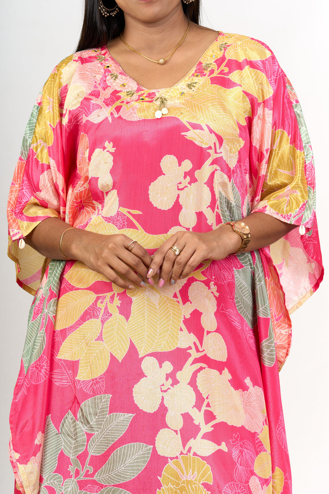 The Nesavu Womens Co-Ord Sets Womens Chiffon Kurta Co Ord Set with Floral Prints and Flowy Design Nesavu Nesavu Womens Chiffon Floral Kurta Co Ord Set Relaxed Fit Straight Pants