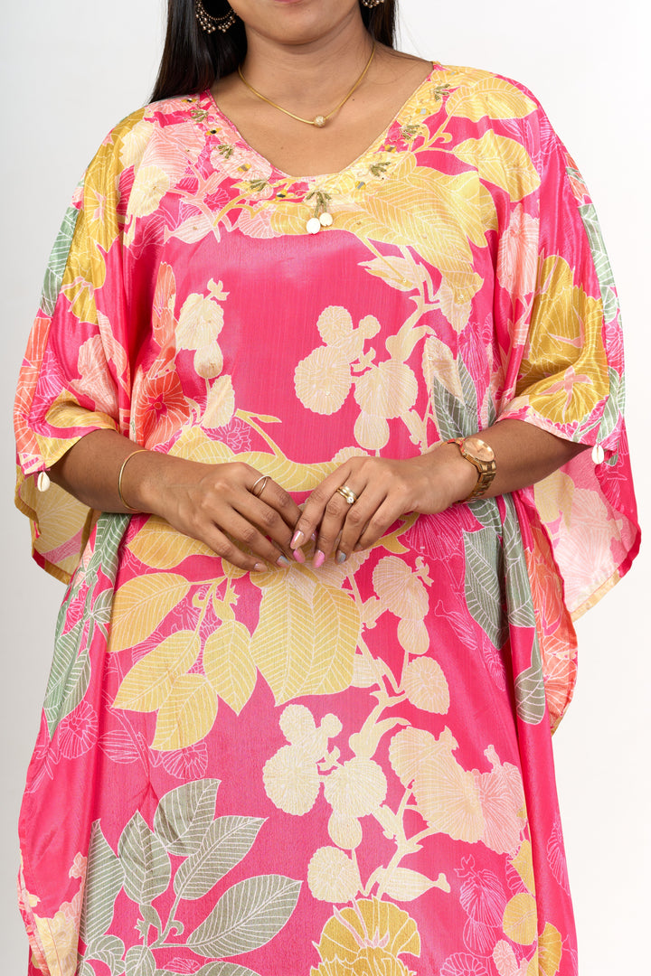 The Nesavu Womens Co-Ord Sets Womens Chiffon Kurta Co Ord Set with Floral Prints and Flowy Design Nesavu Womens Chiffon Floral Kurta Co Ord Set Relaxed Fit Straight Pants | The Nesavu
