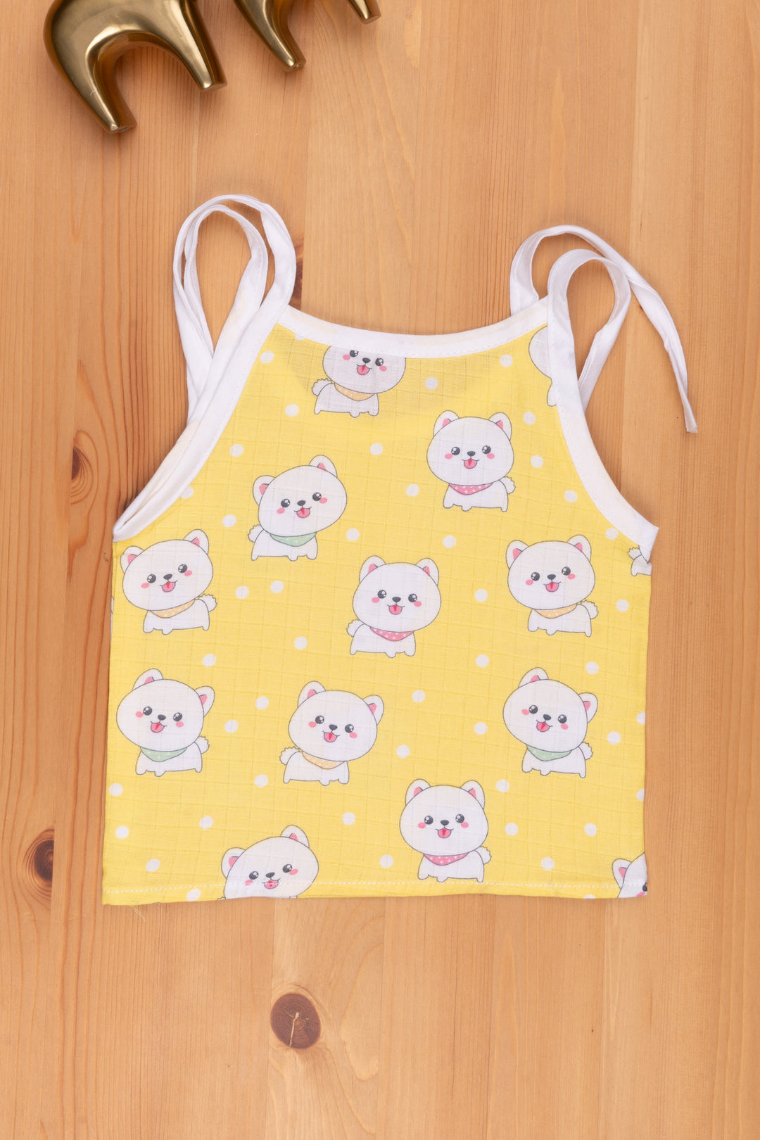 The Nesavu Baby Jablas Yellow Newborn Clothes Lovely Animal Printed Tie-Up Design Nesavu 10 (NB) / Yellow / Muslin Cotton IF002B-10 Baby Dress Collections Online | Printed Baby Cloth | the Nesavu