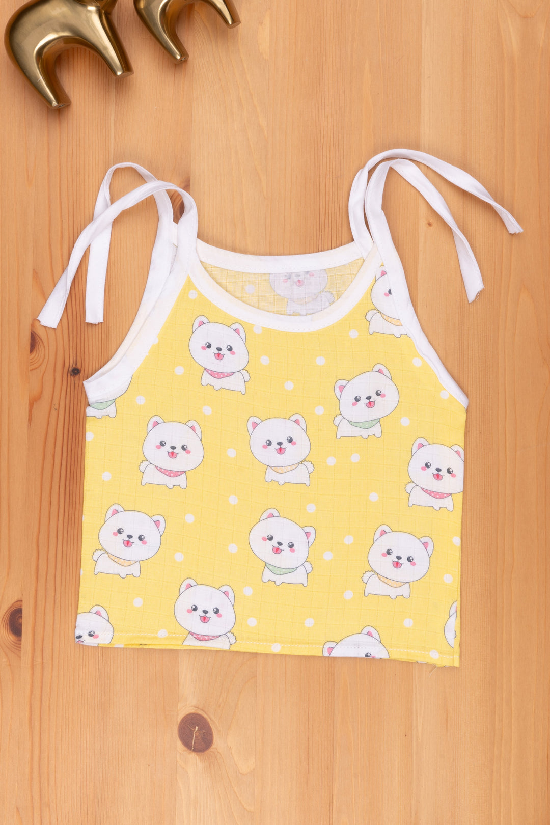The Nesavu Baby Jablas Yellow Newborn Clothes Lovely Animal Printed Tie-Up Design Nesavu Baby Dress Collections Online | Printed Baby Cloth | the Nesavu