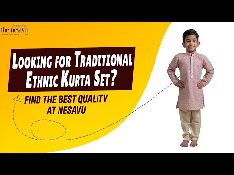 Elegant Brown Baroque Embroiderd Ethnic Kurta Set For Little Boys