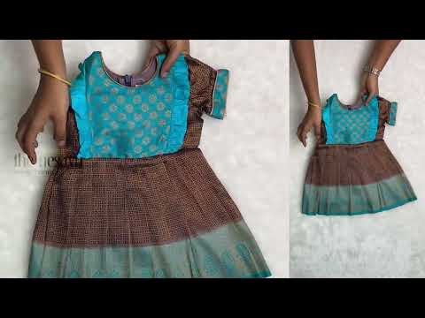 Soft Silk Banarasi Brocade Silk / Pattu Frock For little Girls for First Birthday