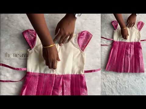 Geometrical Designer Pink Classic Reshme Dress for Girls